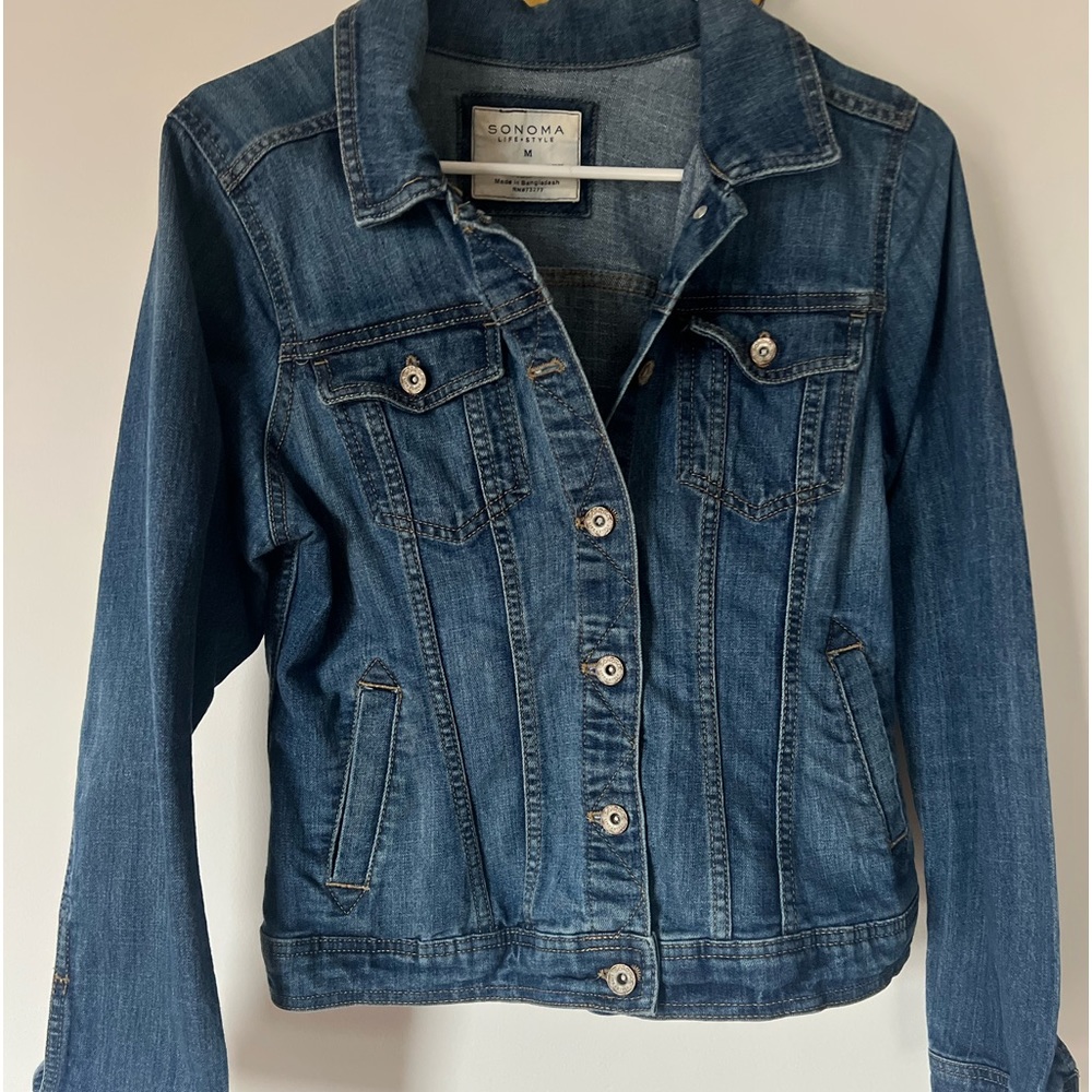Blue Jean button down waist jacket